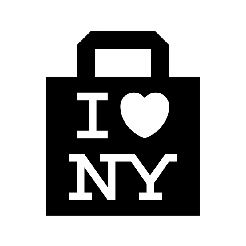Icon of a I love NY shopping bag for the NYC DOT Walk NYC pedestrian wayfinding program