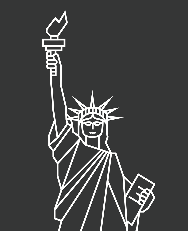 Illustration of the Statue of Liberty in New York City